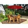 Charles Taylor Charles Taylor 4 Seater Round Table Set with Cushions, Parasol & Base