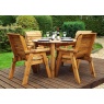 Charles Taylor Charles Taylor 4 Seater Round Table Set with Cushions, Parasol & Base