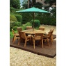 Charles Taylor Charles Taylor 8 Seater Round Table Set with Cushions, Parasol & Base