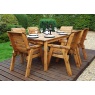 Charles Taylor Charles Taylor 6 Seater Rectangular Table & Chair Set with Cushions, Parasol & Base