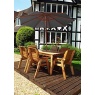 Charles Taylor Charles Taylor 6 Seater Rectangular Table & Chair Set with Cushions, Parasol & Base