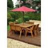 Charles Taylor Charles Taylor 8 Seater Square Table, Bench & Chair Set with Cushions, Parasol & Base