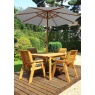 Charles Taylor Charles Taylor 4 Seater Square Table Set with Cushions, Parasol & Base