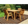 Charles Taylor Charles Taylor 4 Seater Square Table Set with Cushions, Parasol & Base