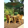 Charles Taylor Charles Taylor 4 Seater Square Table Set with Cushions, Parasol & Base