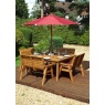 Charles Taylor Charles Taylor 8 Seater Square Table & Bench Set with Cushions, Parasol & Base