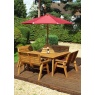 Charles Taylor Charles Taylor 8 Seater Square Table & Bench Set with Cushions, Parasol & Base