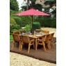 Charles Taylor Charles Taylor 8 Seater Square Table & Chair Set with Cushions, Parasol & Base