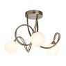BHS Soni 3 Light Flush Ceiling Light - Antique Brass/Alabaster