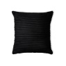 BHS Ribbon Velour Cushion 45cm - Black