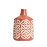 BHS Small Petal Patterned Ceramic Vase - Terracotta