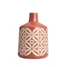 BHS Large Petal Patterned Ceramic Vase - Terracotta