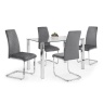 Julian Bowen Julian Bowen Calabria Velvet Cantilever Dining Chair - Grey