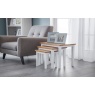 Julian Bowen Cleo Nest Of Tables - White / Natural Oak