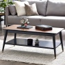 Julian Bowen Findlay Coffee Table With Shelf - Walnut & Black