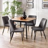 Julian Bowen Findlay Square Dining Table - Walnut & Black