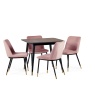 Julian Bowen Findlay Square Dining Table - Walnut & Black