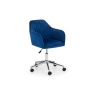 Julian Bowen Kahlo Velvet Swivel Office Chair - Blue/Chrome