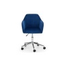 Julian Bowen Kahlo Velvet Swivel Office Chair - Blue/Chrome
