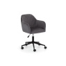Julian Bowen Kahlo Velvet Swivel Office Chair - Grey/Black