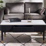 Julian Bowen Julian Bowen Louis Fluted Stone Top Coffee Table With 2 Drawers - Black
