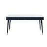 / Julian Bowen Louis Fluted Stone Top Dining Table With Drawers - Black