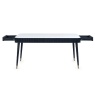 / Julian Bowen Louis Fluted Stone Top Dining Table With Drawers - Black