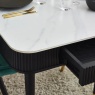 / Julian Bowen Louis Fluted Stone Top Dining Table With Drawers - Black