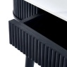 / Julian Bowen Louis Fluted Stone Top Dining Table With Drawers - Black