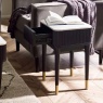 Julian Bowen Louis Fluted Stone Top Lamp Table With Drawer - Black