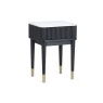 Julian Bowen Louis Fluted Stone Top Lamp Table With Drawer - Black