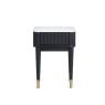 Julian Bowen Louis Fluted Stone Top Lamp Table With Drawer - Black