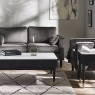 Julian Bowen Louis Fluted Stone Top Lamp Table With Drawer - Black