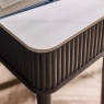 Julian Bowen Louis Fluted Stone Top Lamp Table With Drawer - Black