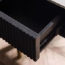 Julian Bowen Louis Fluted Stone Top Lamp Table With Drawer - Black