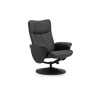 Julian Bowen Lugano Recliner & Stool With Covered Base - Black