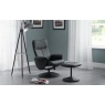 Julian Bowen Lugano Recliner & Stool With Covered Base - Black
