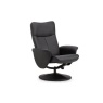Julian Bowen Lugano Recliner & Stool With Covered Base - Black