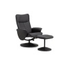 Julian Bowen Lugano Recliner & Stool With Covered Base - Black