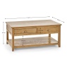Julian Bowen Julian Bowen Mallory Coffee Table With 2 Drawers - Brown