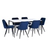 Julian Bowen Miami Rectangular Stone Top Dining Table - White Marble