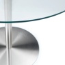 Julian Bowen Milan Round Glass Brushed Steel Pedestal Table