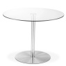 Julian Bowen Milan Round Glass Brushed Steel Pedestal Table