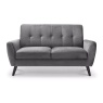 Julian Bowen Monza 2 Seater Sofa - Dark Grey Velvet