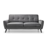 Julian Bowen Monza 3 Seater Sofa - Dark Grey Velvet