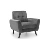 Julian Bowen Monza Chair - Dark Grey Velvet