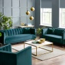 Julian Bowen Salma Scalloped Back 3 Seater - Teal