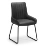Julian Bowen Soho Thin Frame Dining Chair - Antique Black Faux Leather