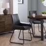 Julian Bowen Soho Thin Frame Dining Chair - Antique Black Faux Leather