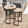 Julian Bowen Tribeca Round Nesting Side Tables Sonoma Oak